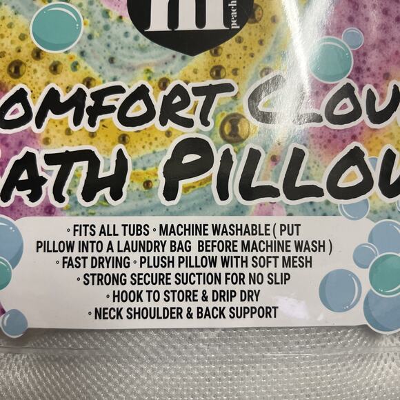 Hi Peach Layne Comfort Cloud Bath Pillow, White NEW!! - Picture 3 of 5